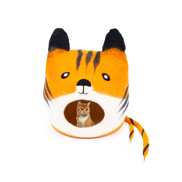 Soft and comfy cat cave from merino wool felt